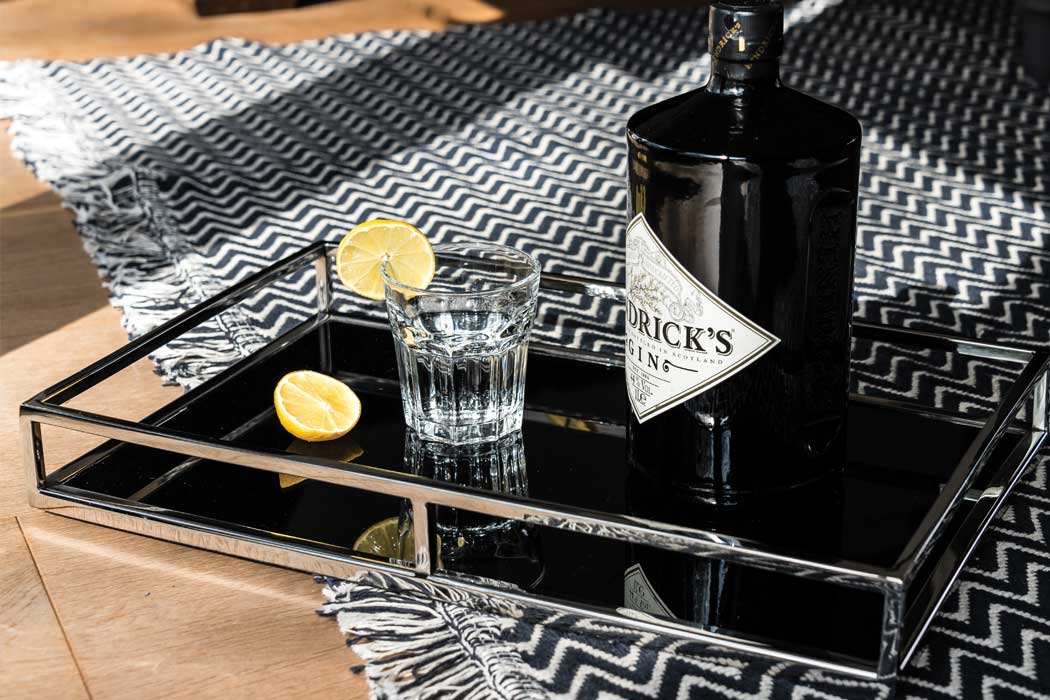 Obsidian Glass Drinks Tray Small Edge Company Free Delivery